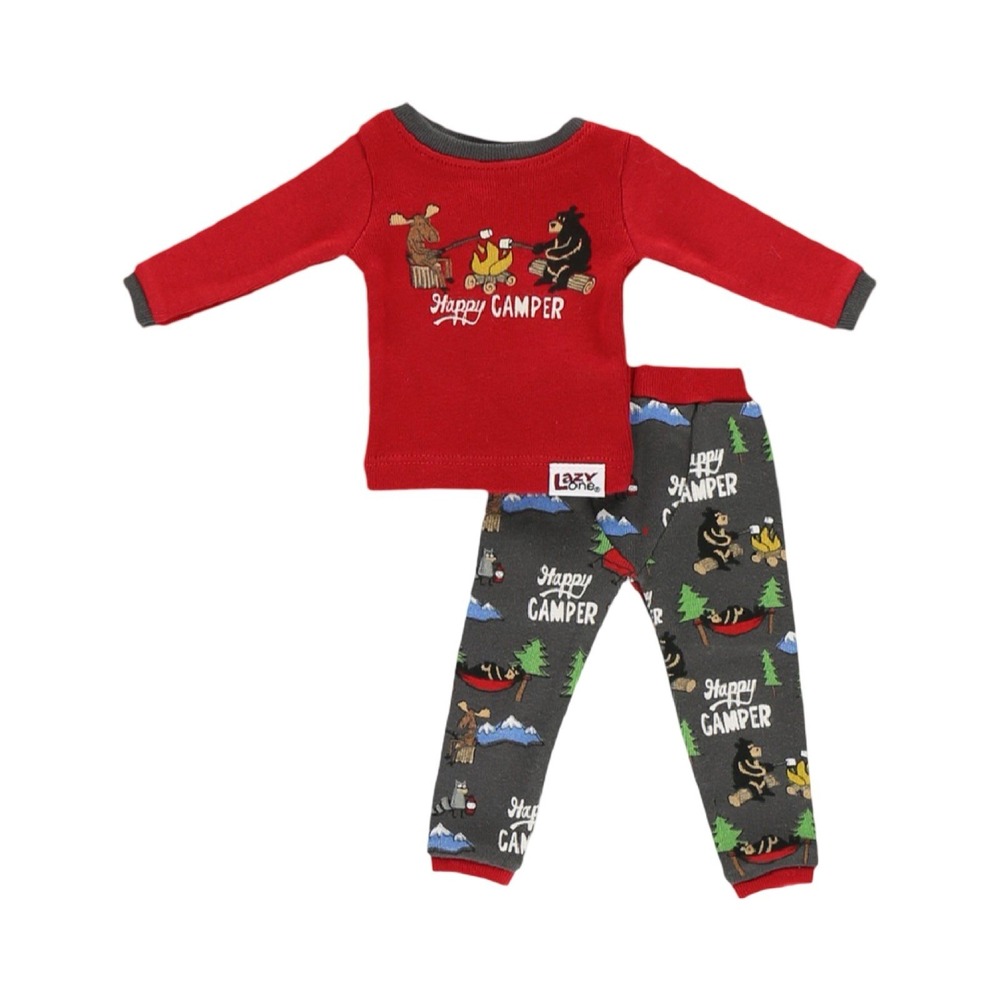 Lazy One Brand Girls Boys 18" Doll Pajamas "Happy Camper" NEW